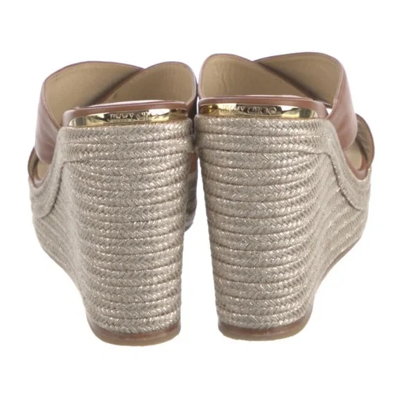 Authentic Jimmy Choo Brown Espadrille Sandals - Picture 4 of 5